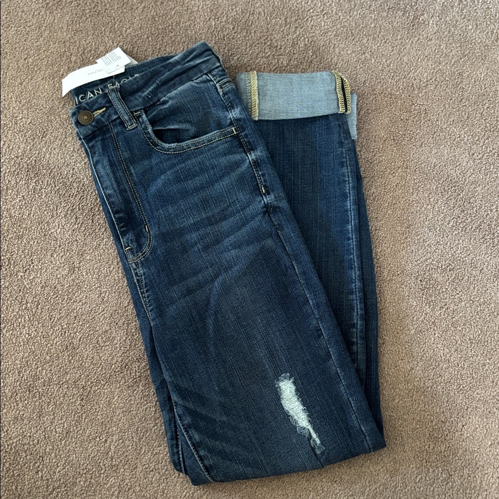American Eagle Outfitters Dark Blue Ankle Jeans